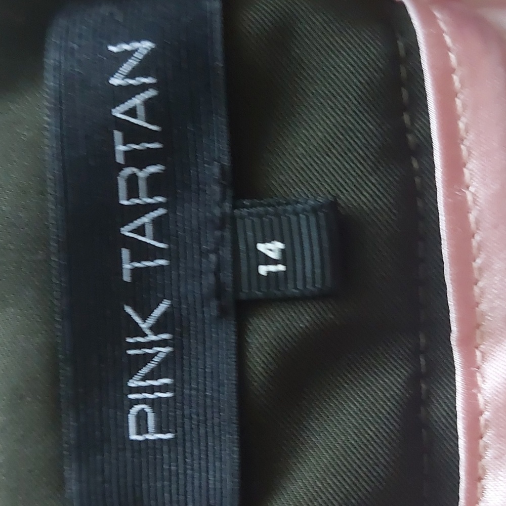 ⭐Host Pick⭐PINK TARTAN, size 14, dark olive green color skirt - Picture 8 of 15